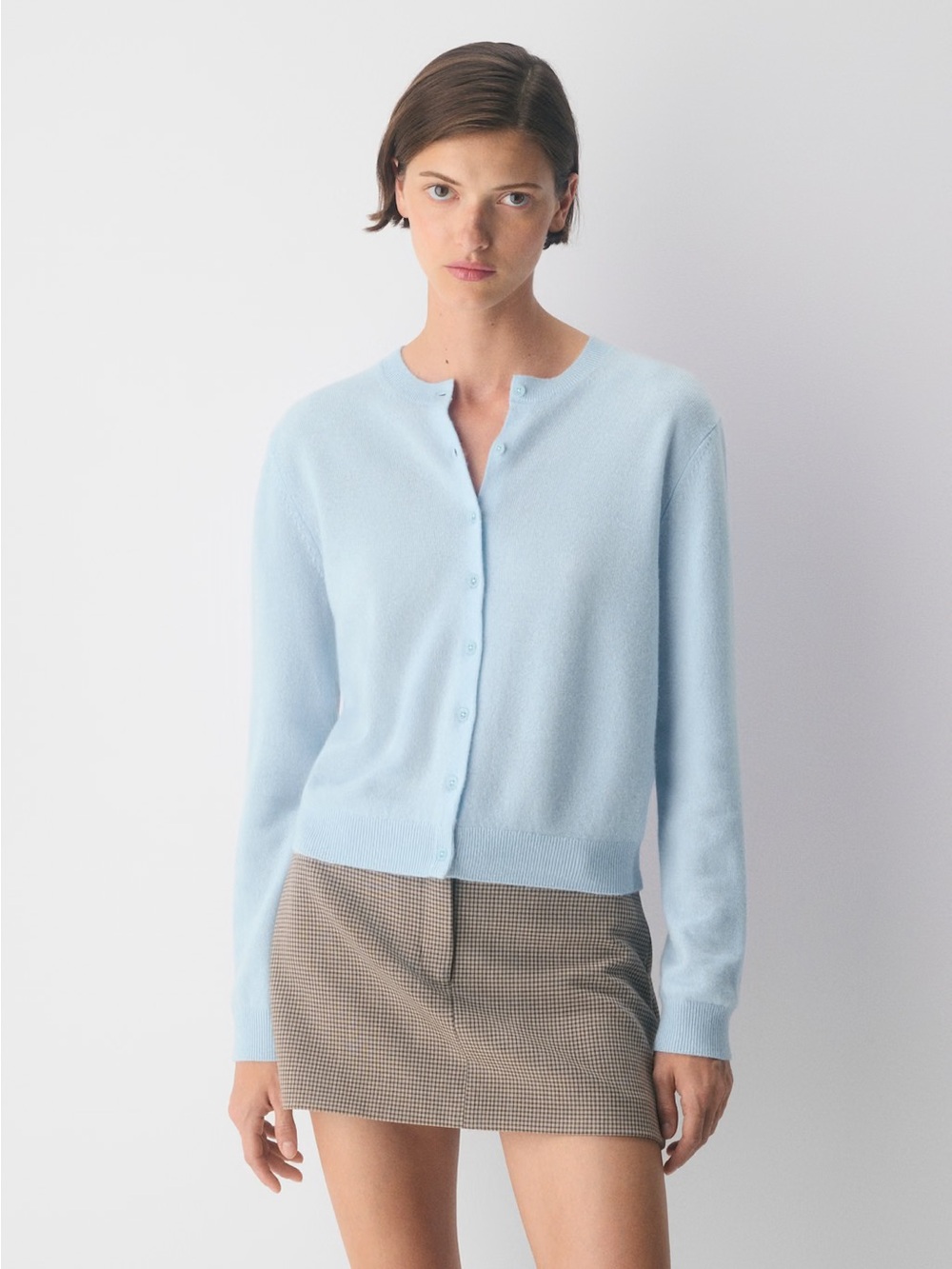 Aritzia Light Blue Button-Up Cashmere Cardigan